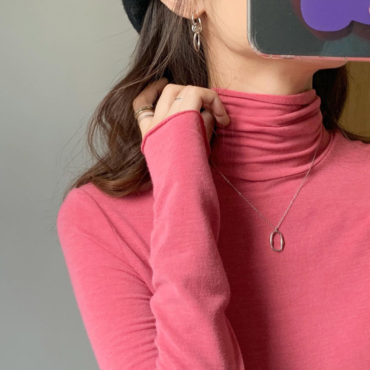 タートルネック トップス レディース 薄手 韓国 送料無料 ジョイフィール joyfeel