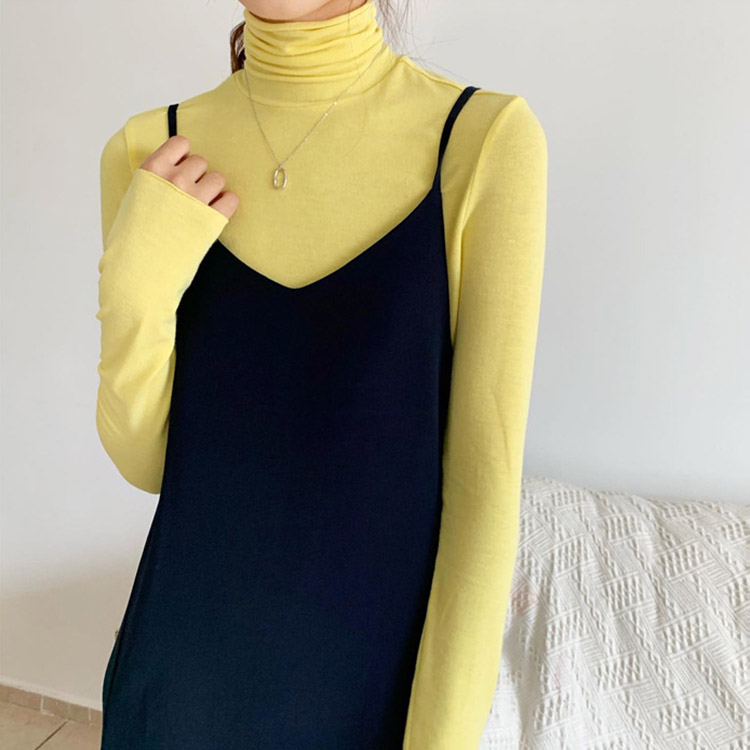 タートルネック トップス レディース 薄手 韓国 送料無料 ジョイフィール joyfeel