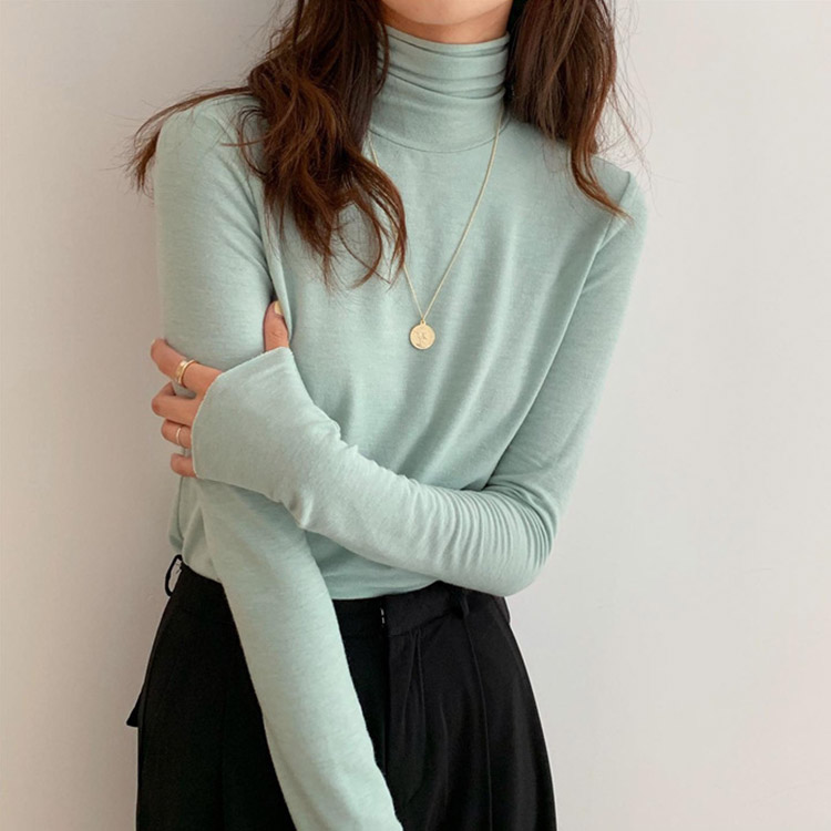 タートルネック トップス レディース 薄手 韓国 送料無料 ジョイフィール joyfeel