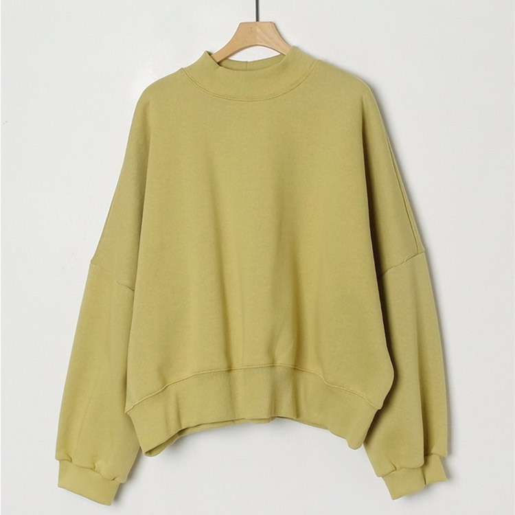 裏起毛 トレーナー レディース スウェット ハイネック トップス ショート丈 韓国 Dazzle ダズル