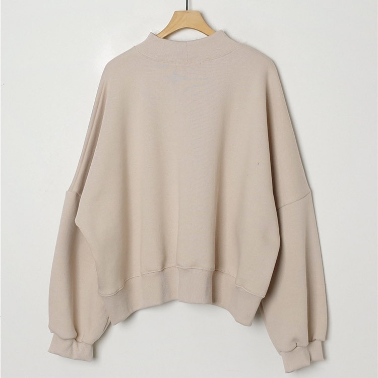 裏起毛 トレーナー レディース スウェット ハイネック トップス ショート丈 韓国 Dazzle ダズル