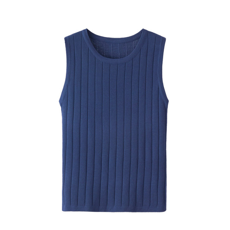 タンクトップ レディース ニット リブニット 太リブ クルーネック Dazzle ダズル