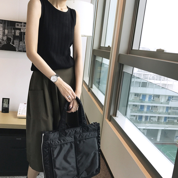 タンクトップ レディース ニット リブニット 太リブ クルーネック Dazzle ダズル