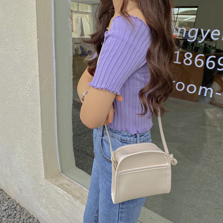 Tシャツ レディース スクエアネック 肩見せ 半袖 ショート丈 リブ オフショルダー Dazzle ダズル