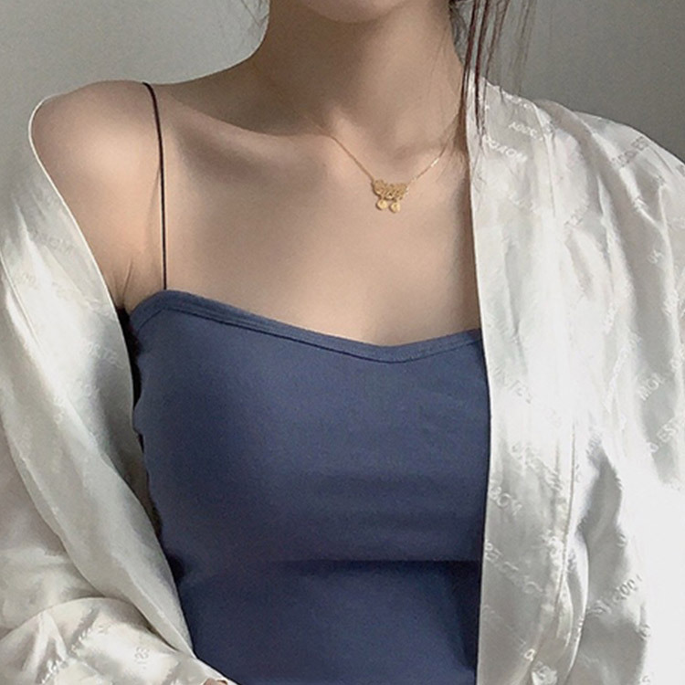 キャミソール レディース ベアトップ チューブトップ カップ付き 肩紐 インナー ショート丈 シンプル 無地 ジョイフィール joyfeel