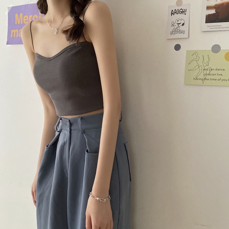 キャミソール レディース ベアトップ チューブトップ カップ付き 肩紐 インナー ショート丈 シンプル 無地 ジョイフィール joyfeel