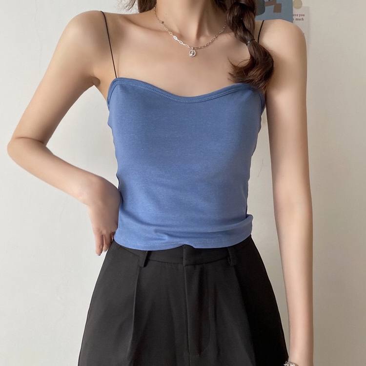 キャミソール レディース ベアトップ チューブトップ カップ付き 肩紐 インナー ショート丈 シンプル 無地 ジョイフィール joyfeel