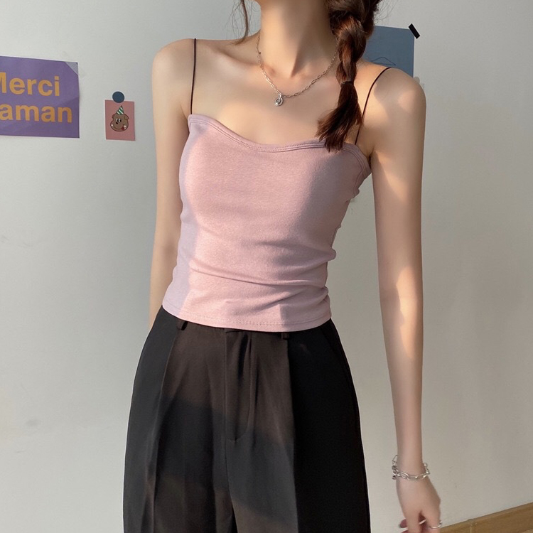 キャミソール レディース ベアトップ チューブトップ カップ付き 肩紐 インナー ショート丈 シンプル 無地 ジョイフィール joyfeel