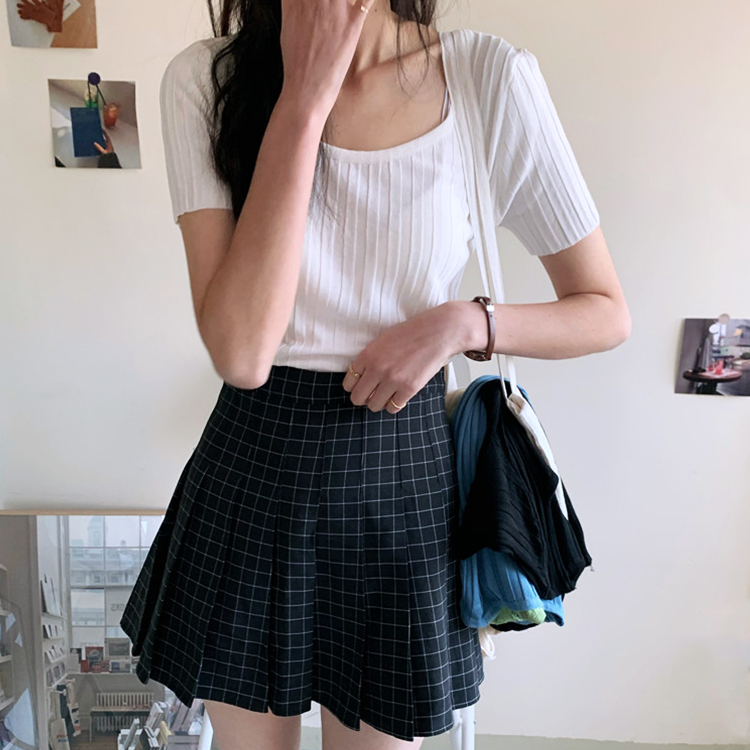 Tシャツ レディース 半袖 半袖Tシャツ リブ 夏 かわいい Uネック Dazzle ダズル