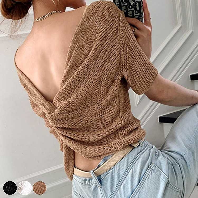 ニット レディース サマーニット トップス 韓国 送料無料 Dazzle ダズル