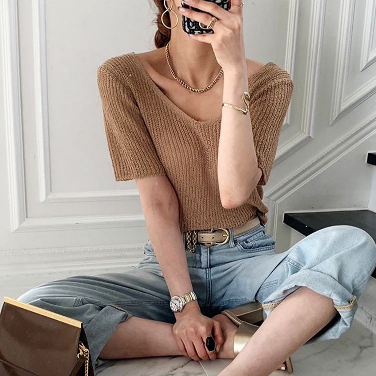 ニット レディース サマーニット トップス 韓国 送料無料 Dazzle ダズル