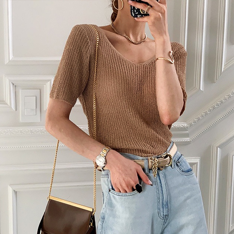 ニット レディース サマーニット トップス 韓国 送料無料 Dazzle ダズル