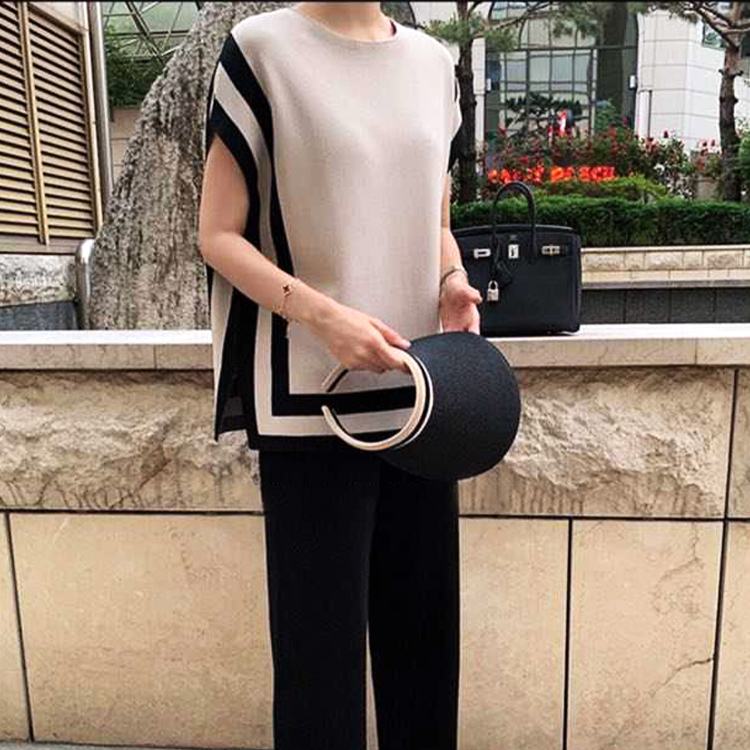 サマーニット セットアップ レディース 半袖 韓国 送料無料 Dazzle ダズル