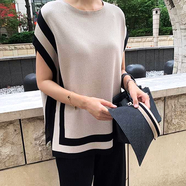 バイカラー 半袖 サマーニット セットアップ | レディース