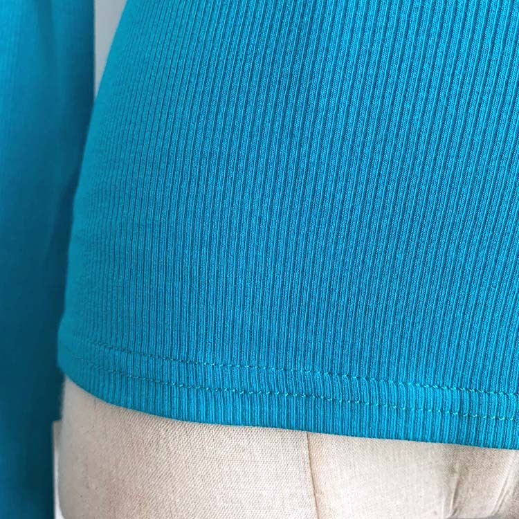 ハイネック トップス レディース 無地 Tシャツ 長袖 薄手 シンプル 定番 リブ ホワイト ブラック グリーン 青 秋 春 Dazzle ダズル