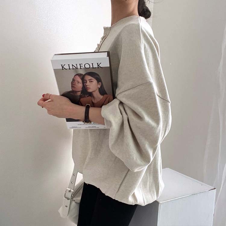 トレーナー レディース スウェット トップス レースアップ ランタンスリーブ ボリューム袖 ゆったり おしゃれ 春 秋 Dazzle ダズル