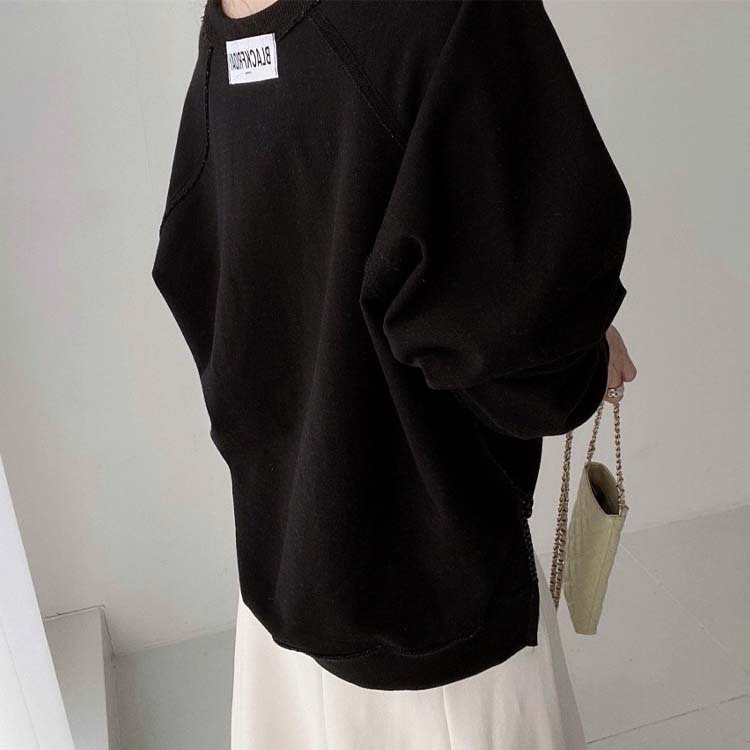 トレーナーレディース ウェット トップス リバーシブル アルファベット プリント ボーター ラグランスリーブ おしゃれ Dazzle ダズル