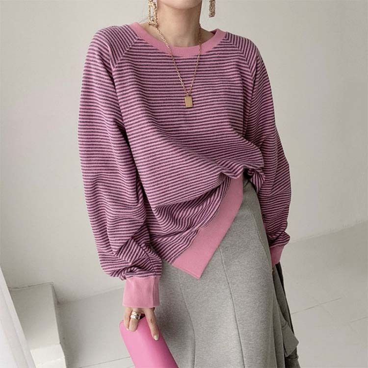 トレーナーレディース ウェット トップス リバーシブル アルファベット プリント ボーター ラグランスリーブ おしゃれ Dazzle ダズル