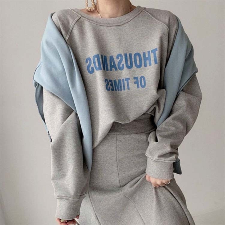 トレーナーレディース ウェット トップス リバーシブル アルファベット プリント ボーター ラグランスリーブ おしゃれ Dazzle ダズル