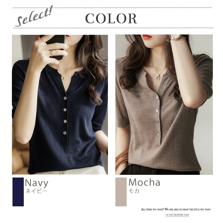 ヘンリーネック ルーズ Tシャツ 半袖 トップス 韓国 5色 hr9816 tシャツ ヘンリーネックTシャツ 半袖 レディース : ZOZOTOWN