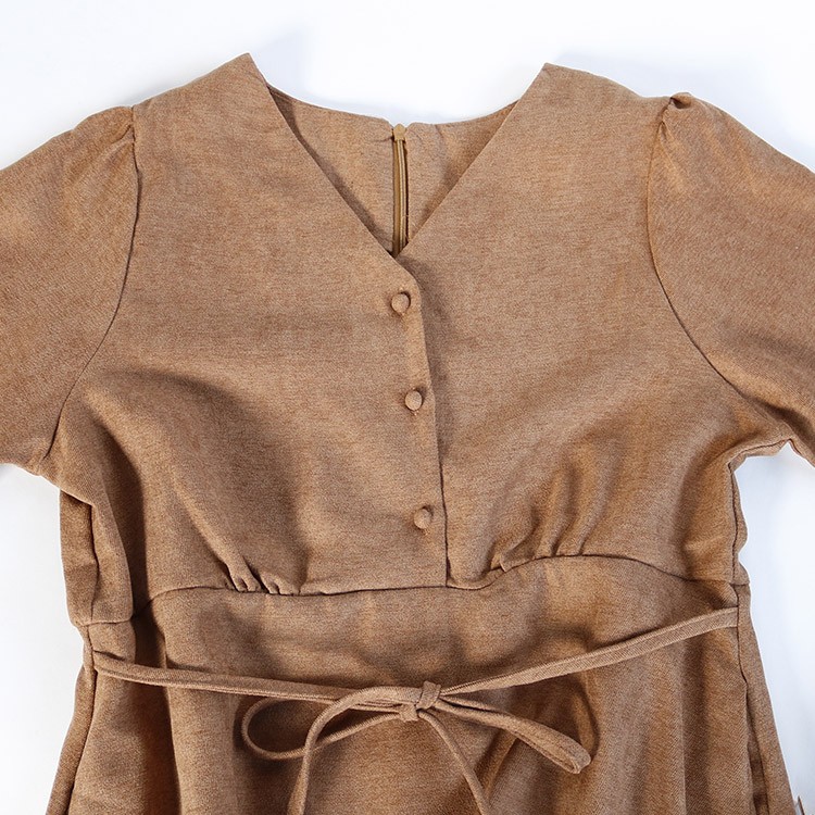 ボタン スエード ワンピース 膝丈 Joyfeel ジョイフィール