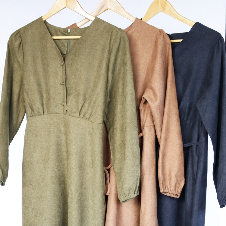 ボタン スエード ワンピース 膝丈 Joyfeel ジョイフィール