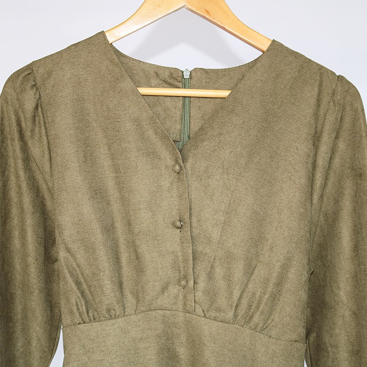 ボタン スエード ワンピース 膝丈 Joyfeel ジョイフィール