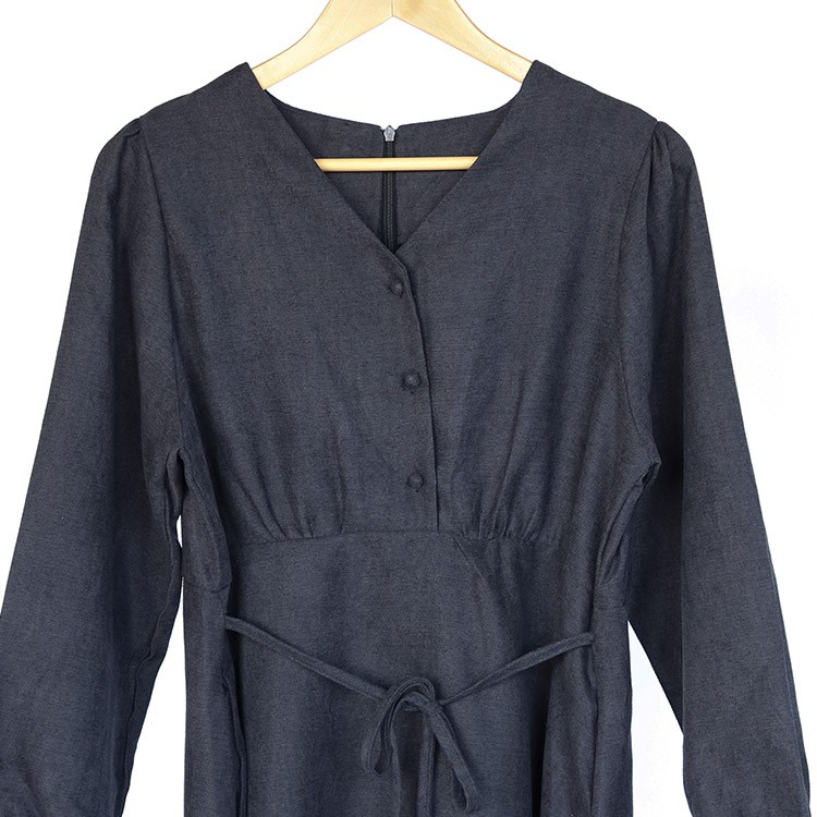 ボタン スエード ワンピース 膝丈 Joyfeel ジョイフィール