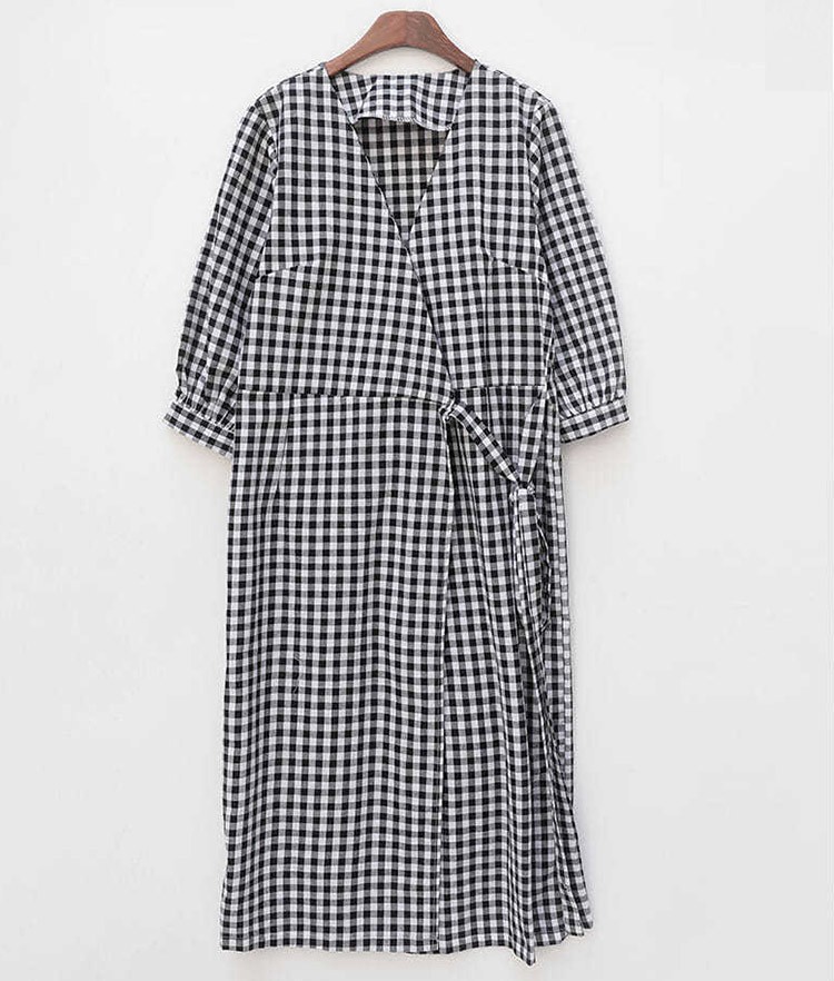 チェックワンピース ギンガムチェック 膝丈 レディース 韓国ファッション Dazzle ダズル