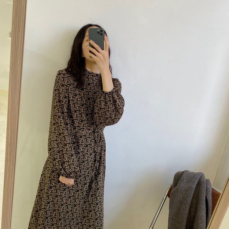 ワンピース 長袖 レディース ハイネック ロングワンピース 韓国 送料無料 ジョイフィール joyfeel