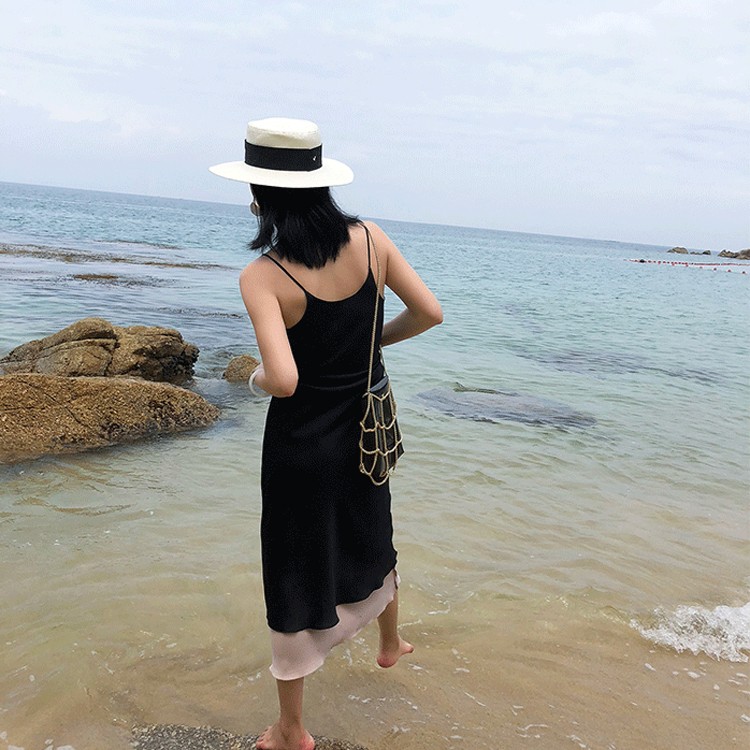 ロングワンピース サテン レディース キャミソール ワンピース 韓国 送料無料 ジョイフィール joyfeel