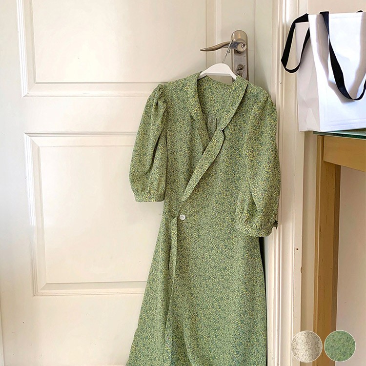 ワンピース 花柄 半袖 ロングワンピース レディース 韓国ファッション 送料無料 ジョイフィール joyfeel