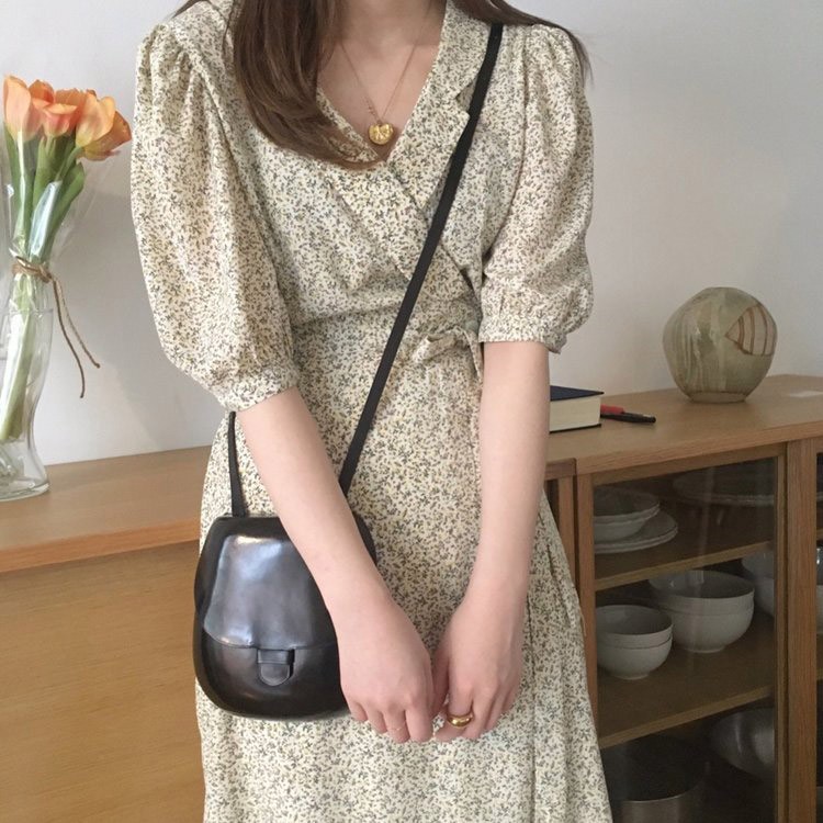 ワンピース 花柄 半袖 ロングワンピース レディース 韓国ファッション 送料無料 ジョイフィール joyfeel