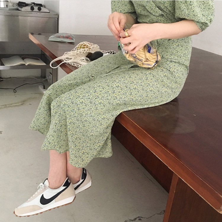 ワンピース 花柄 半袖 ロングワンピース レディース 韓国ファッション 送料無料 ジョイフィール joyfeel