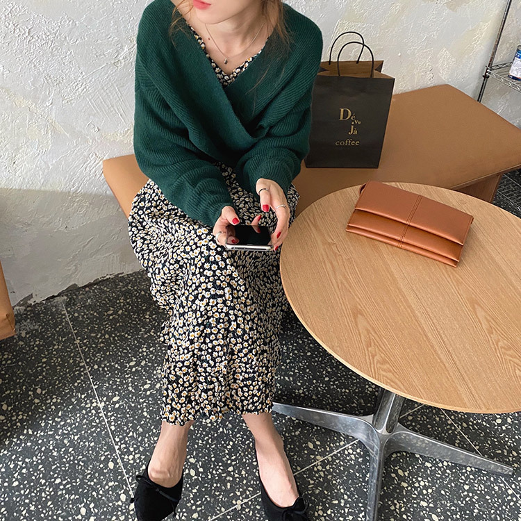 ワンピース レディース 花柄 花柄ワンピース ロングワンピース 韓国 送料無料 Dazzle ダズル