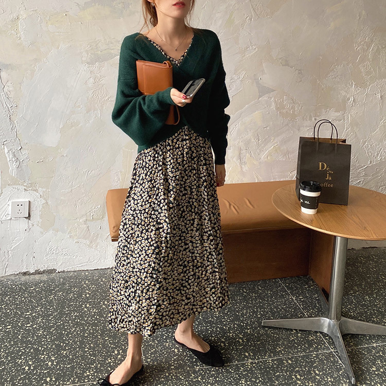 ワンピース レディース 花柄 花柄ワンピース ロングワンピース 韓国 送料無料 Dazzle ダズル