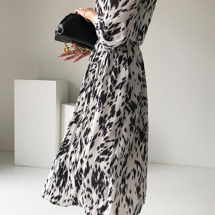 ワンピース レディース おしゃれ プリーツ ギャザー 膝丈 バイカラー 韓国 送料無料 Dazzle ダズル