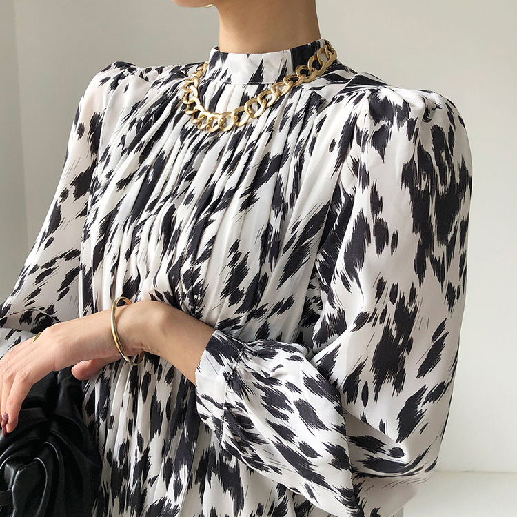 ワンピース レディース おしゃれ プリーツ ギャザー 膝丈 バイカラー 韓国 送料無料 Dazzle ダズル