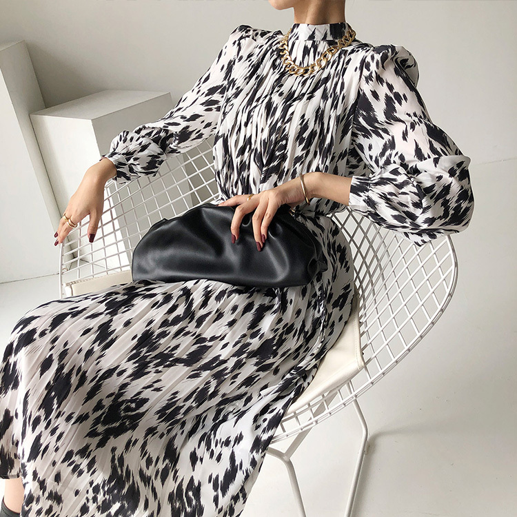 ワンピース レディース おしゃれ プリーツ ギャザー 膝丈 バイカラー 韓国 送料無料 Dazzle ダズル