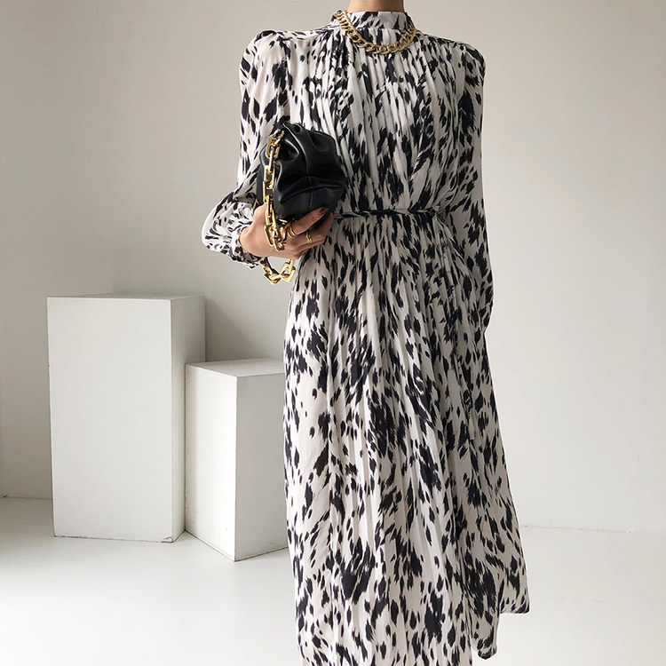 ワンピース レディース おしゃれ プリーツ ギャザー 膝丈 バイカラー 韓国 送料無料 Dazzle ダズル