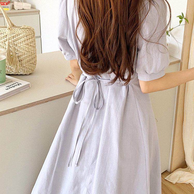ワンピース レディース セミロング ミモレ丈 ロングワンピース ウエストマーク エレガント きれいめ ジョイフィール joyfeel