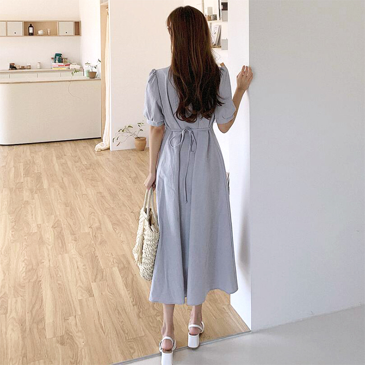ワンピース レディース セミロング ミモレ丈 ロングワンピース ウエストマーク エレガント きれいめ ジョイフィール joyfeel