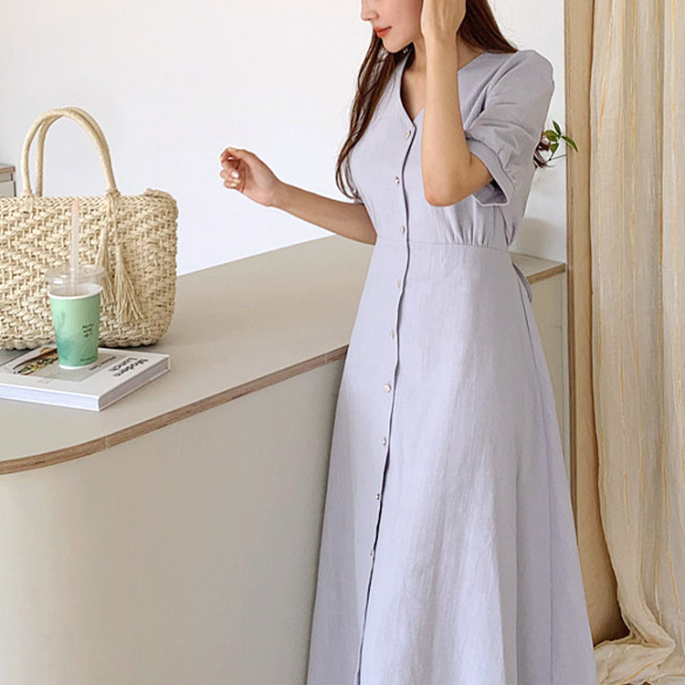 ワンピース レディース セミロング ミモレ丈 ロングワンピース ウエストマーク エレガント きれいめ ジョイフィール joyfeel