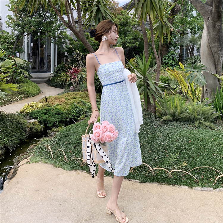 ワンピース レディース 花柄 キャミソール 大柄 小花柄 膝丈 セクシー エレガント 背中みせ タイト バカンス リゾート ジョイフィール joyfeel