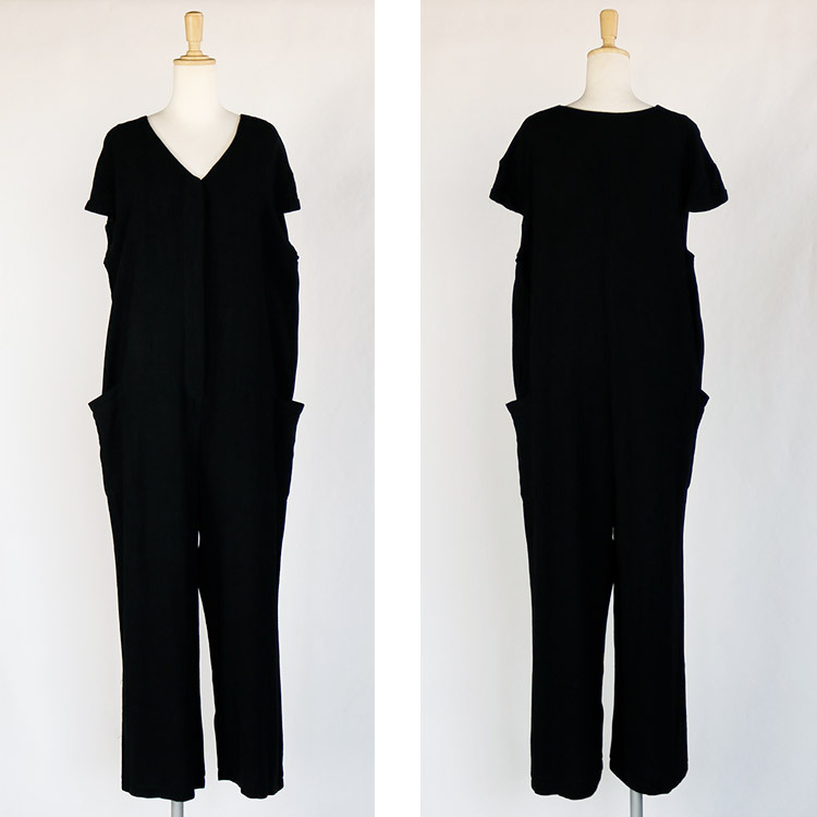 サロペット レディース 半袖 夏 オールインワン シンプル おしゃれ リネン Vネック ゆったり ジョイフィール joyfeel