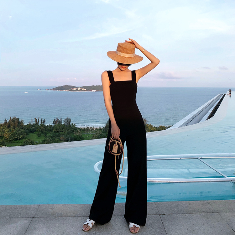 サロペット レディース オールインワン パンツ ワイド キャミソール ワイドパンツ ハイウエスト リゾート おしゃれ ジョイフィール joyfeel