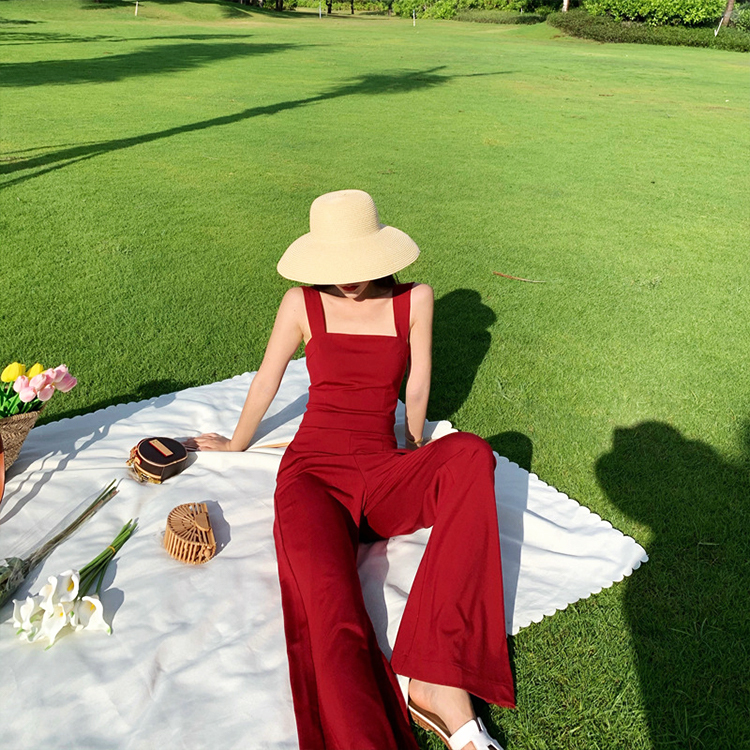 サロペット レディース オールインワン パンツ ワイド キャミソール ワイドパンツ ハイウエスト リゾート おしゃれ ジョイフィール joyfeel