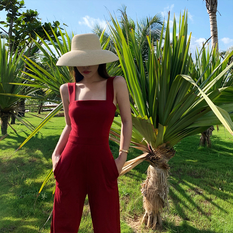 サロペット レディース オールインワン パンツ ワイド キャミソール ワイドパンツ ハイウエスト リゾート おしゃれ ジョイフィール joyfeel