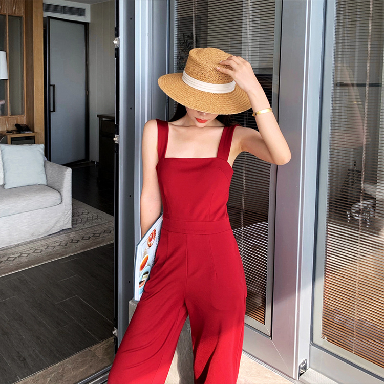 サロペット レディース オールインワン パンツ ワイド キャミソール ワイドパンツ ハイウエスト リゾート おしゃれ ジョイフィール joyfeel