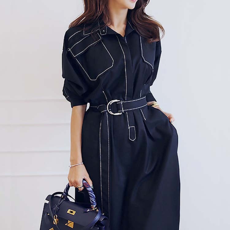 カジュアル エレガント ミモレ丈 シャツワンピース レディースファッション ワンピース ワンピース Dazzle